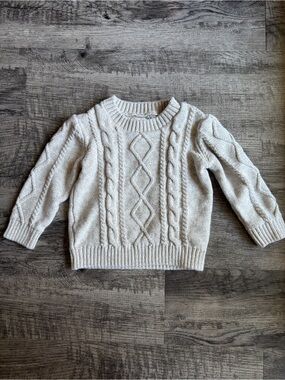 Little Planet by Carter's Cable Knit Sweater 24M Oatmeal Heather Organic Cotton